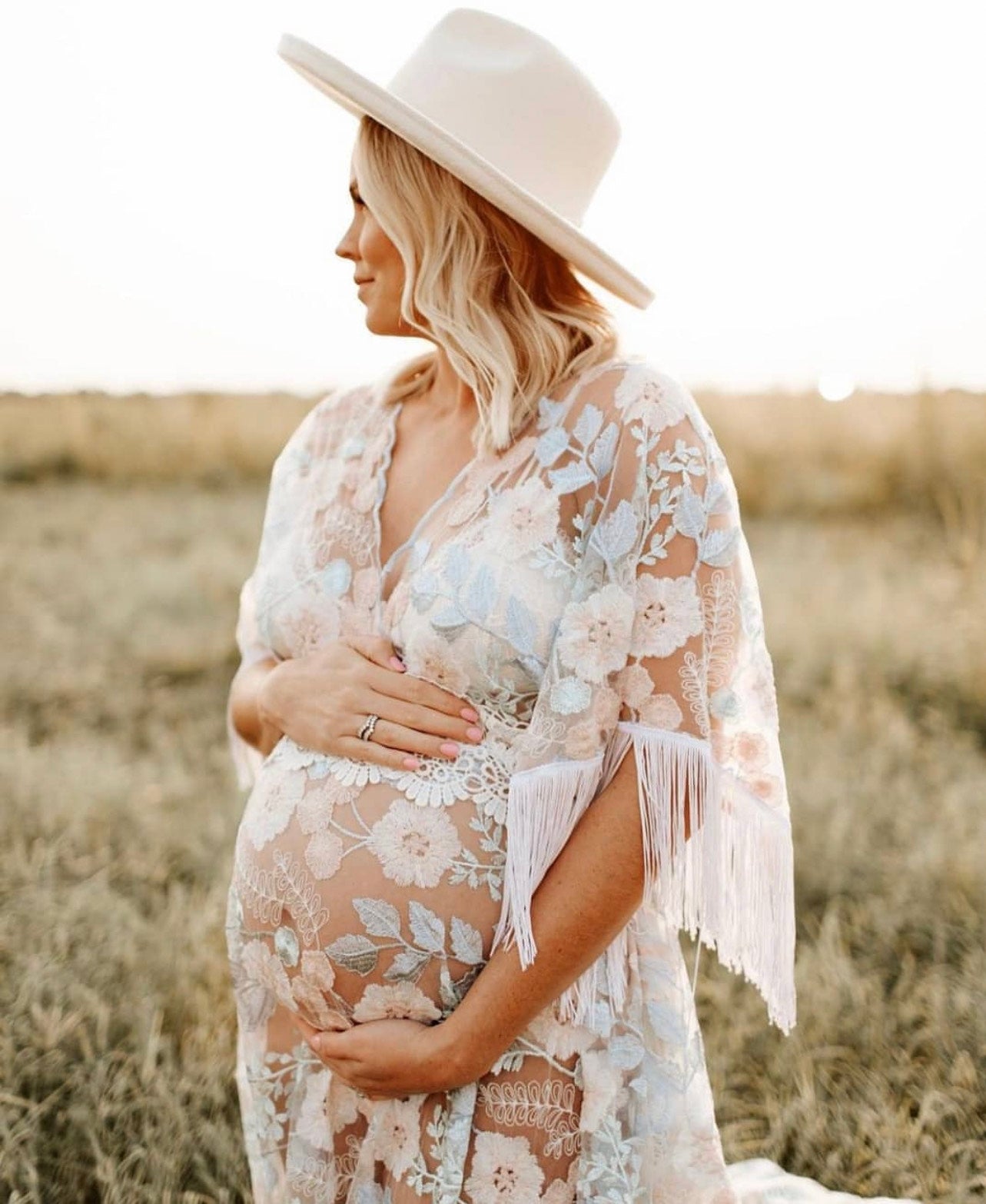 Maternity Dress with floral lacework